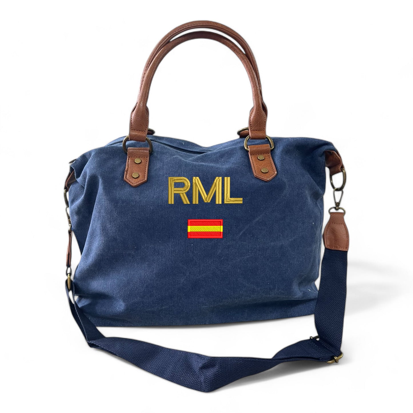 Bolso Personalizado Iniciales BORDADAS AZUL ESPAÑA