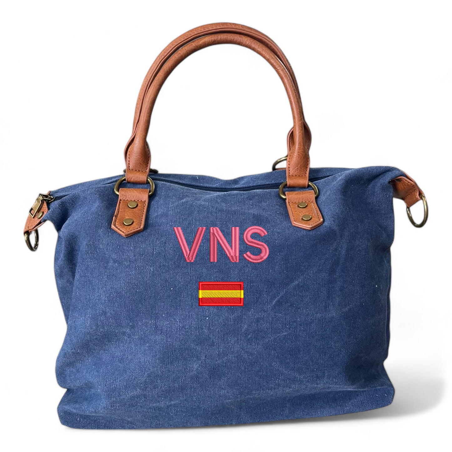 Bolso Personalizado Iniciales BORDADAS AZUL ESPAÑA