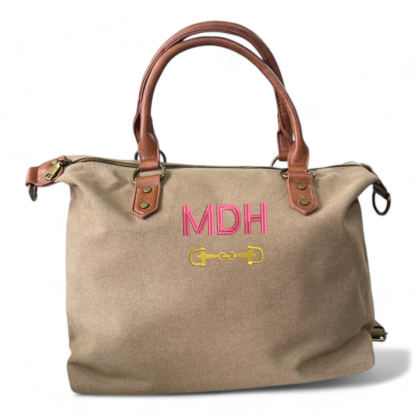 Bolso Personalizado Iniciales BORDADAS ARENA ECUESTRE