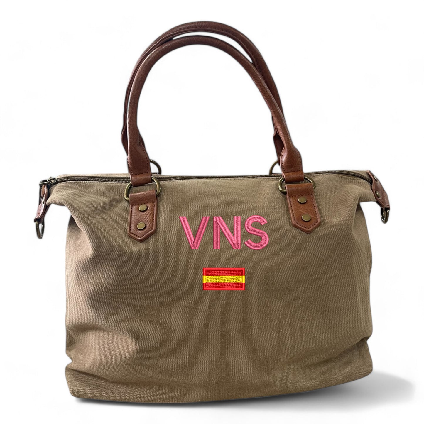 Bolso Personalizado Iniciales BORDADAS TOSTADO ESPAÑA