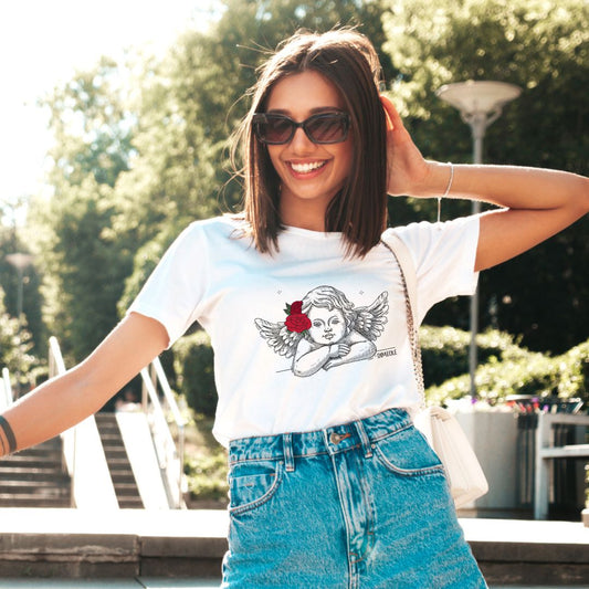 Camiseta Angelito Flor flamenca