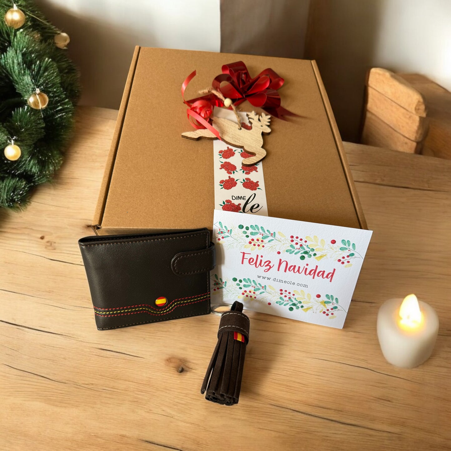 PACK NAVIDAD CARTERA + LLAVERO AZUL