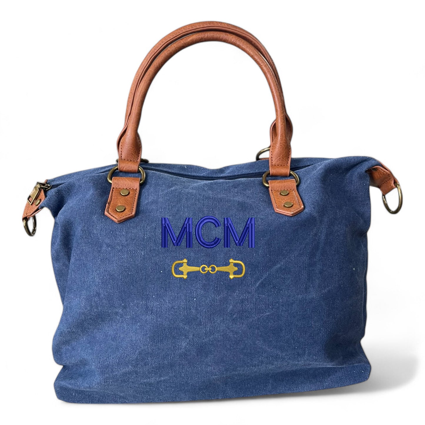 Bolso Personalizado Iniciales BORDADAS AZUL ECUESTRE