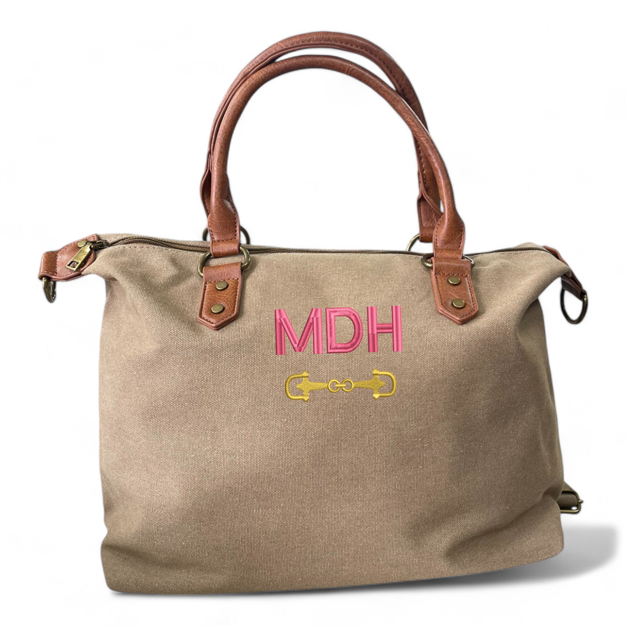 Bolso Personalizado Iniciales BORDADAS ARENA ECUESTRE