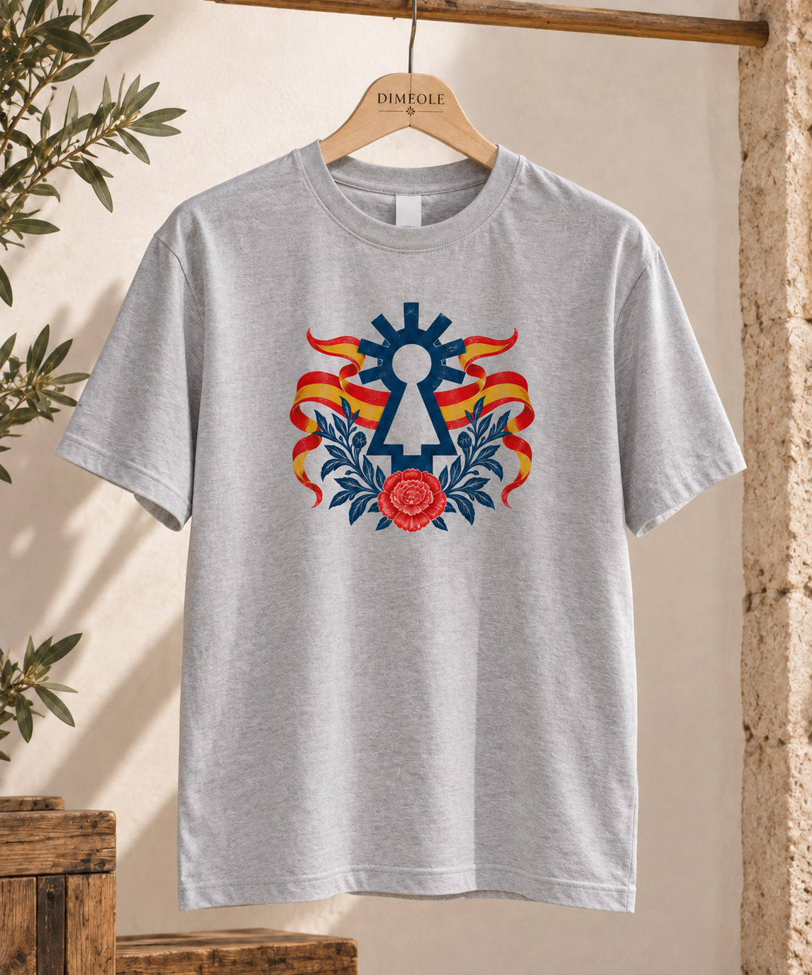 Camiseta Virgen del Pilar gris para Fiestas del Pilar Zaragoza