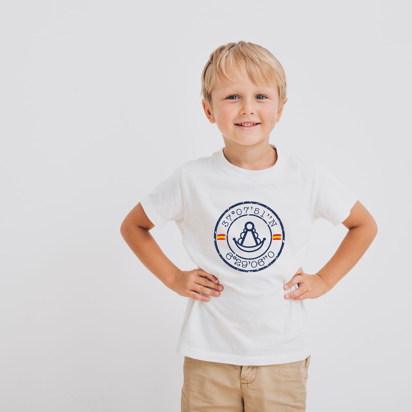 Camiseta niños Virgen del Rocío coordenadas