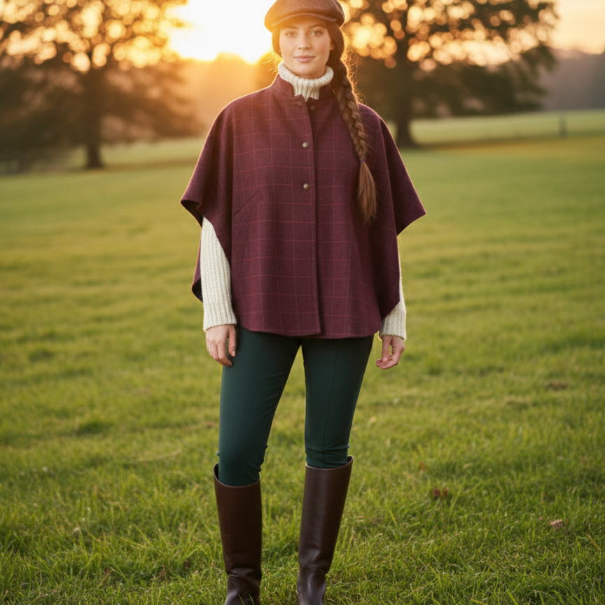 Capa Campera Burdeos Cuadros