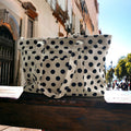 bolso flamenca echale lunares beige