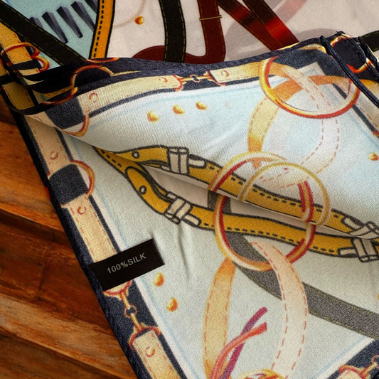 Pañuelo PREMIUM 100% SEDA AZUL