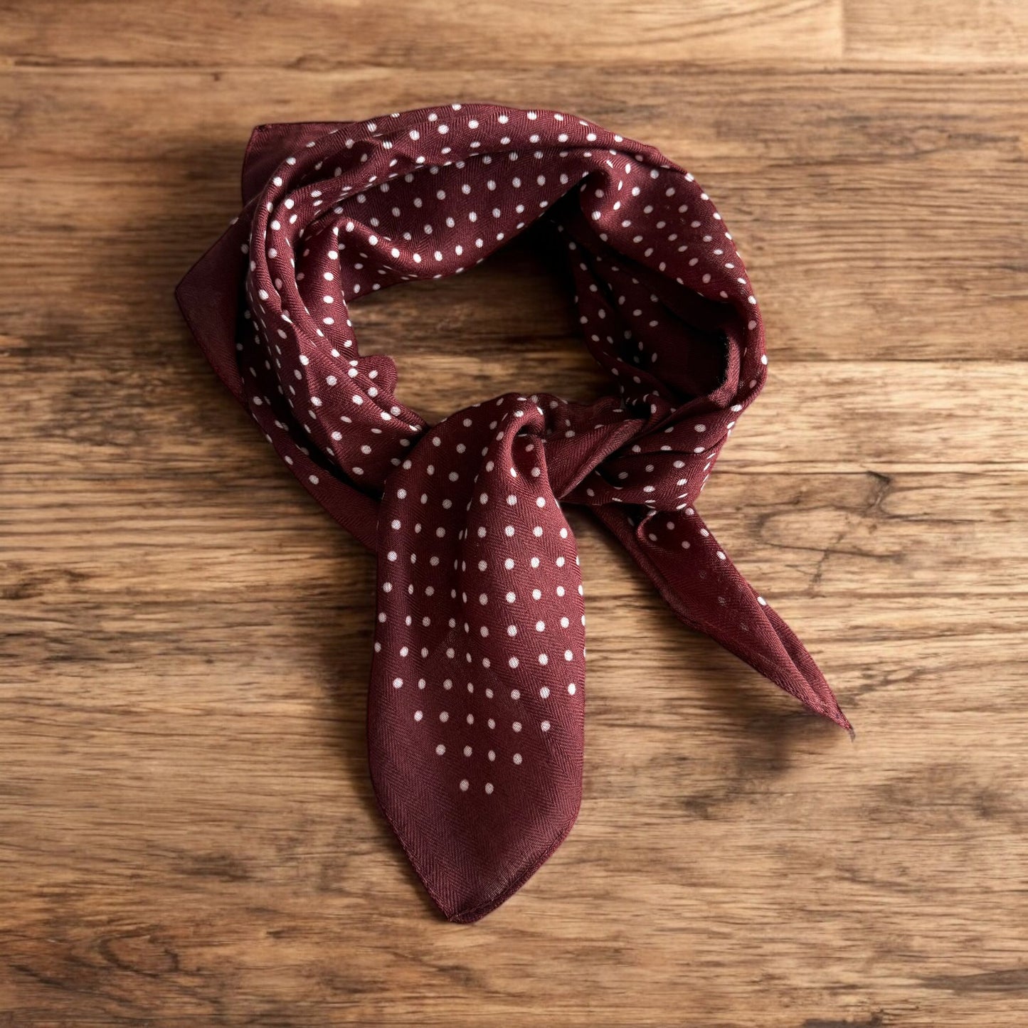 Pañuelo Foulard Lunares Granate