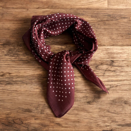 Pañuelo Foulard Lunares Granate