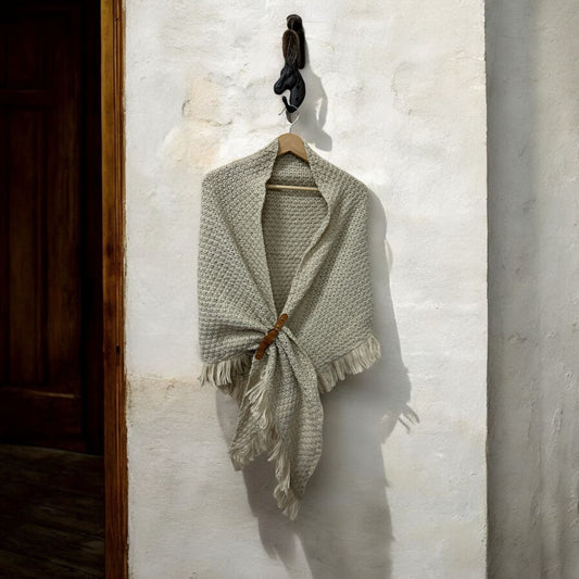 Poncho Capa punto Beige